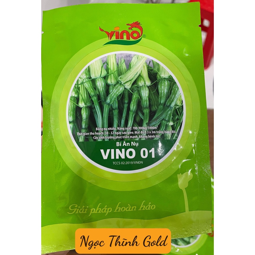 Hạt giống bí ăn nụ VINO 01 (100 hạt) _Bông nụ nhiều_ 700-900kg/ 1000m2