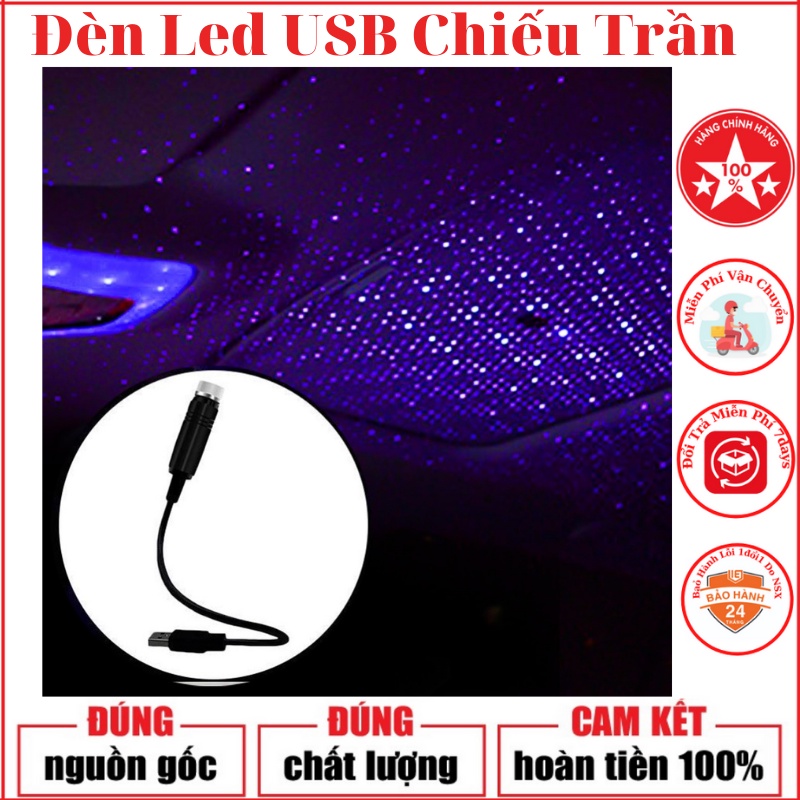 Đèn Led Cắm Cổng USB Bầu Trời Sao Chiếu Trần Xe Ô Tô, Trần Nhà Công Suất 0.15w