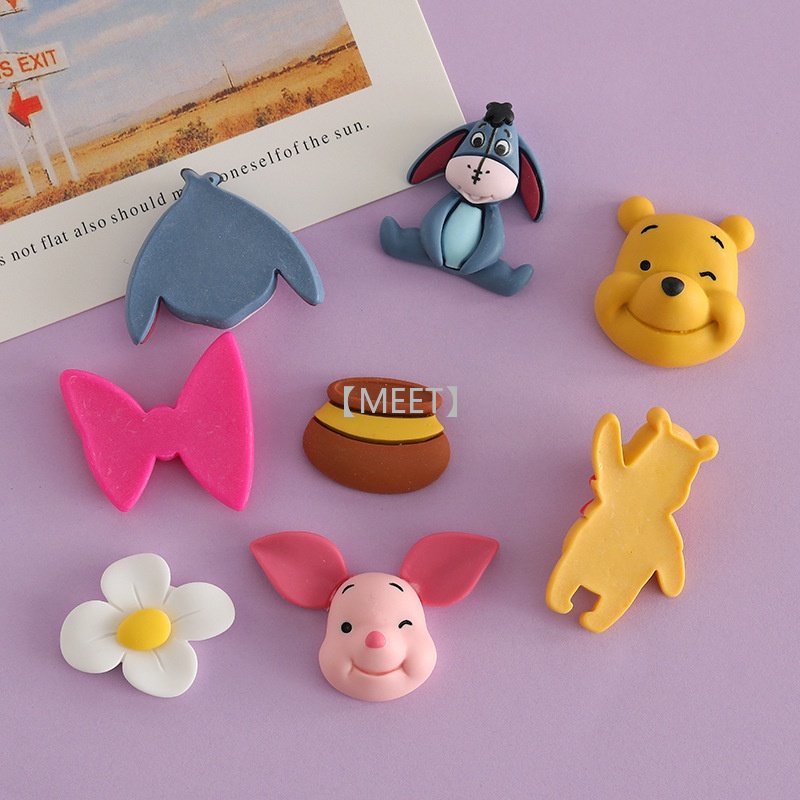 Hạt hình lọ mật ong/ hoa/gấu pooh hoạt hình bằng nhựa resin làm trang sức thủ công diy