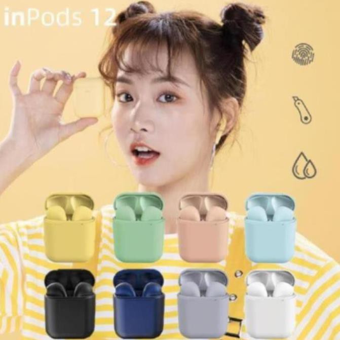 Tai Nghe Không Dây Bluetooth I12 TWS Inpod Dùng cho Iphone Android Full 8 Màu Hàn Quốc 2021