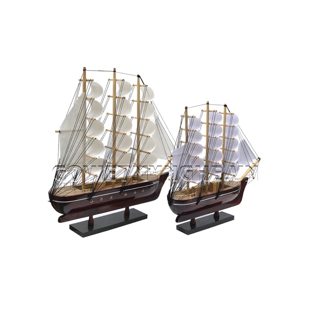 Combo Mô Hình Thuyền Gỗ Trang Trí Belem - Thân 25cm &Thân 30cm - Gỗ Tự Nhiên | BigBuy360 - bigbuy360.vn