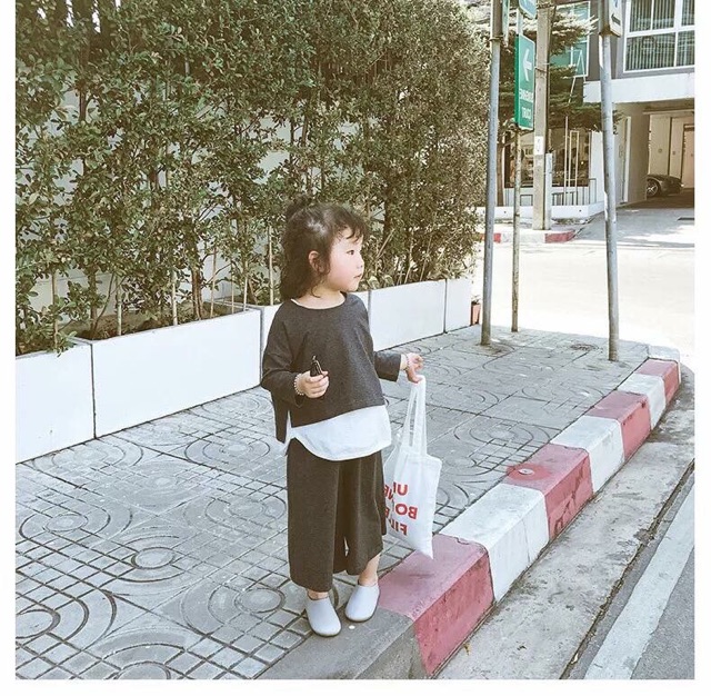 Set áo tà quần ống rộng vintage | BigBuy360 - bigbuy360.vn