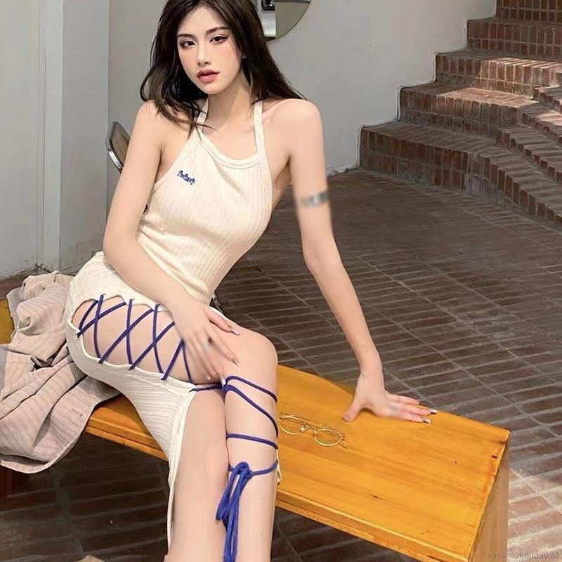 Đầm Cổ Yếm Xẻ Tà Quyến Rũ Thời Trang Phong Cách Hàn Quốc Cho Nữ | BigBuy360 - bigbuy360.vn