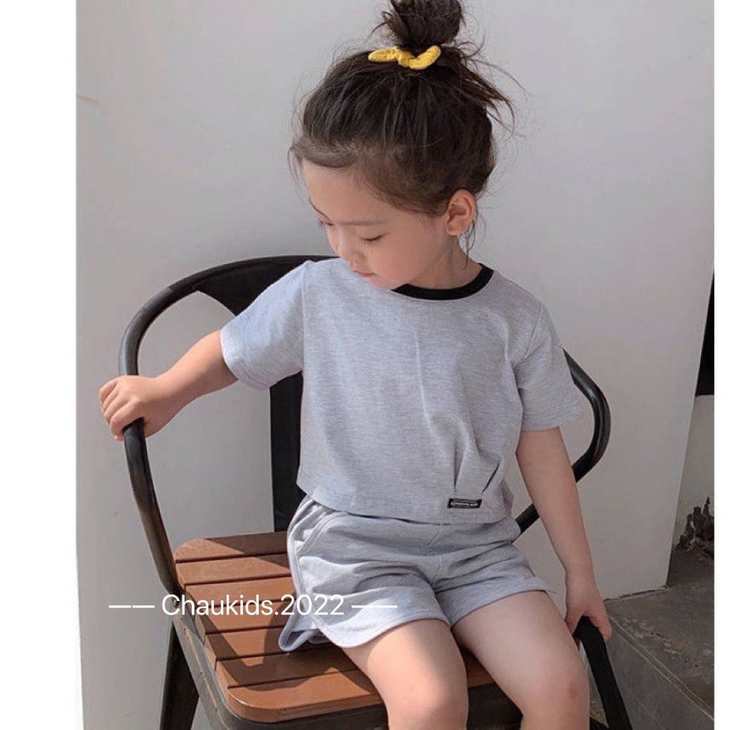 Bộ xám xoắn eo bé gái