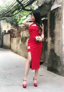 [ Đầm Thiết Kế ] Đầm body dây đan chéo cổ ( kèm ảnh thật )