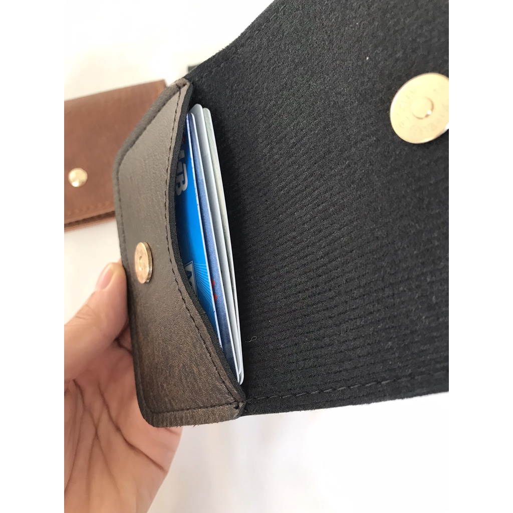 Ví nữ mini đựng card nhỏ gọn tiện lợi da mềm khoá bấm của May Bags