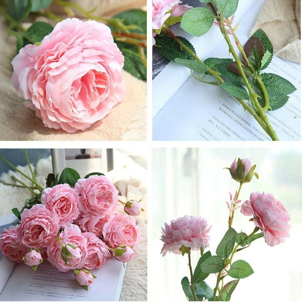 Bó Hoa Mẫu Đơn Giả Bằng Lụa Nhiều Màu Siêu Bền Trang Trí Nhà Cửa / Sân Vườn / Tiệc Cưới