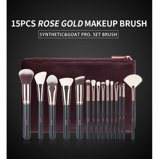 (HÀNG CHÍNH HÃNG) Bộ Cọ Trang Điểm Cao Cấp 15 Cây MSQ 15pcs Rose Gold Glossy Aluminium Brushes Set