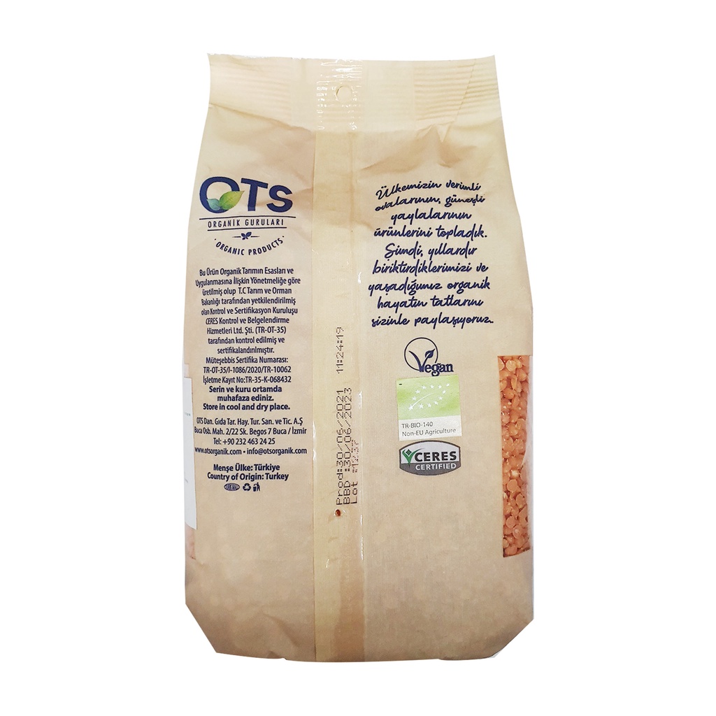 Đậu lăng đỏ hữu cơ OTS Organik 750g