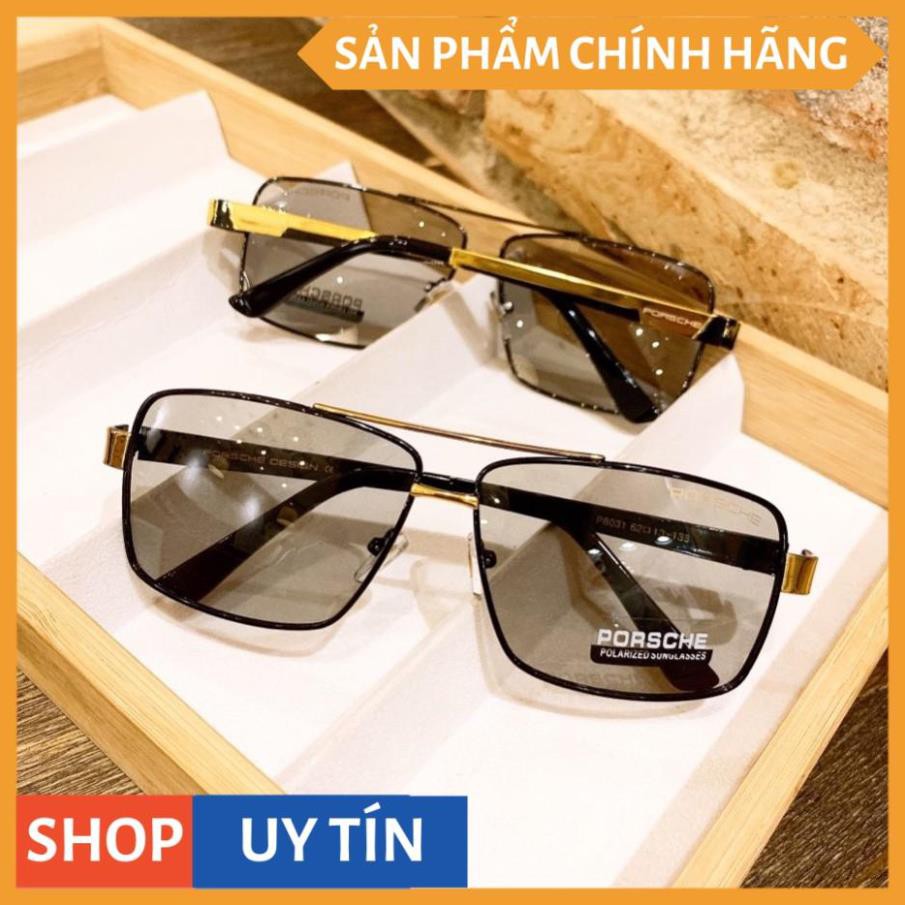 KÍNH MÁT - KÍNH RÂM NAM VUÔNG CAO CẤP 8712 Tròng POLAROID chống uv400 chống chói + TẶNG KÍNH ĐÊM