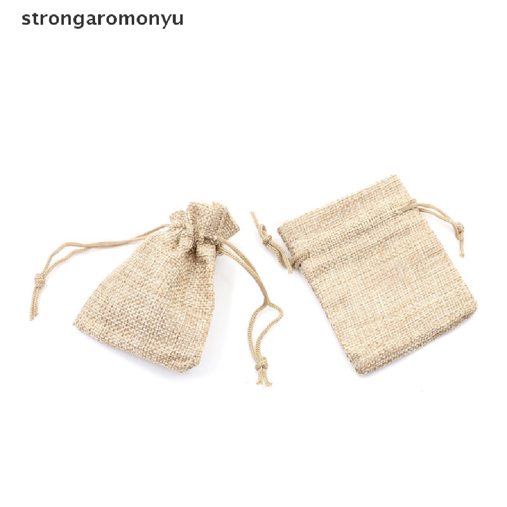 Set 10 túi dây rút bằng vải bố cỡ nhỏ dùng để đựng quà cưới