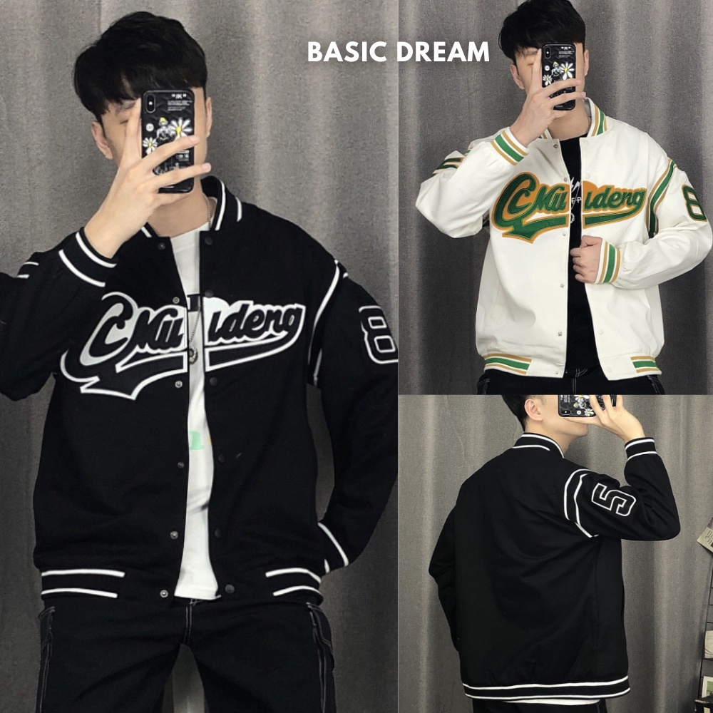 Áo Bomber Jacket Dù 2 Lớp MUDENG, Áo khoác bomber bóng chày Unisex Nam Nữ (Ảnh Thật/Có sẵn)