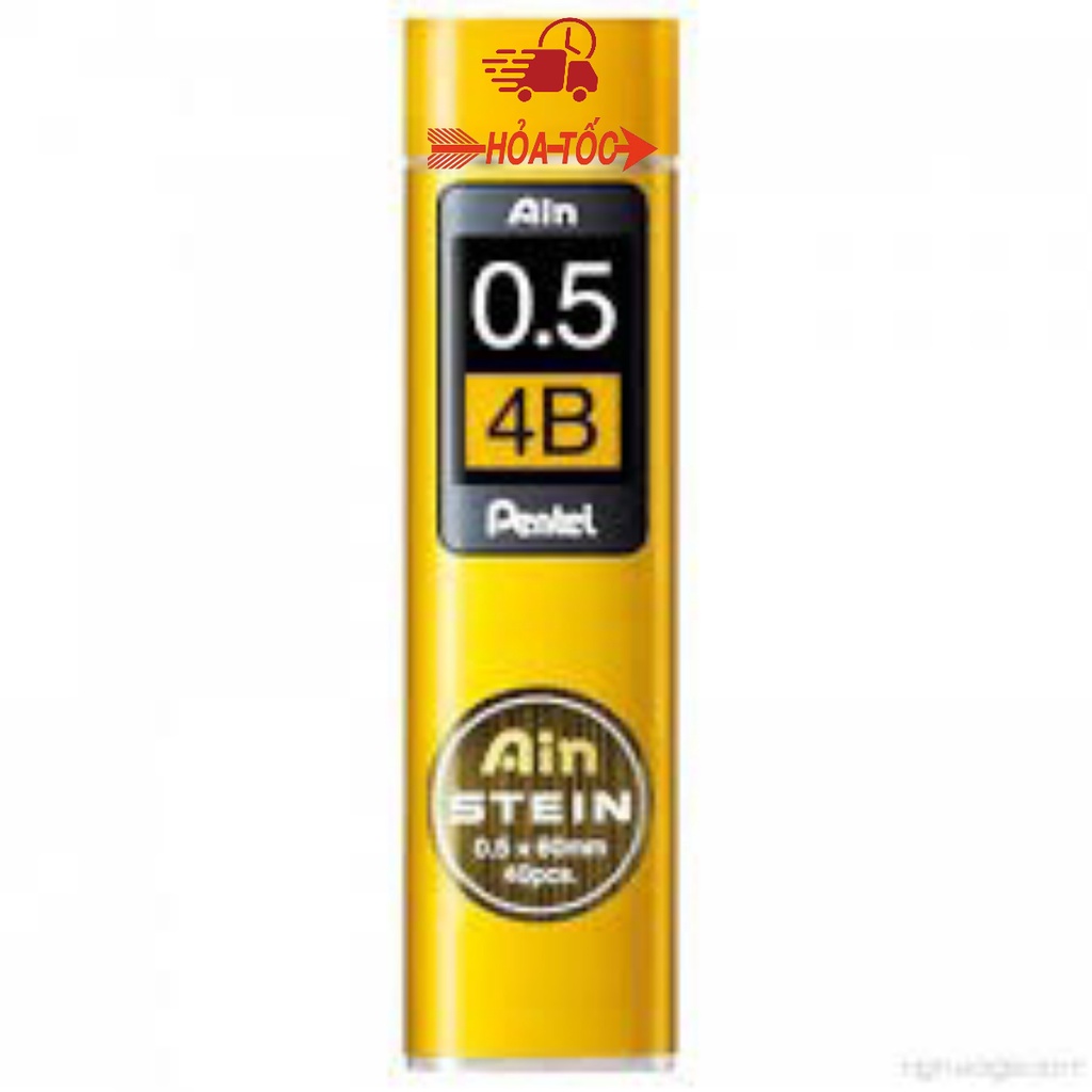 Ruột chì 0.5mm 4B,Ngòi chì Pentel Ain Stein 0.5mm 4B (Hộp 40 ruột)