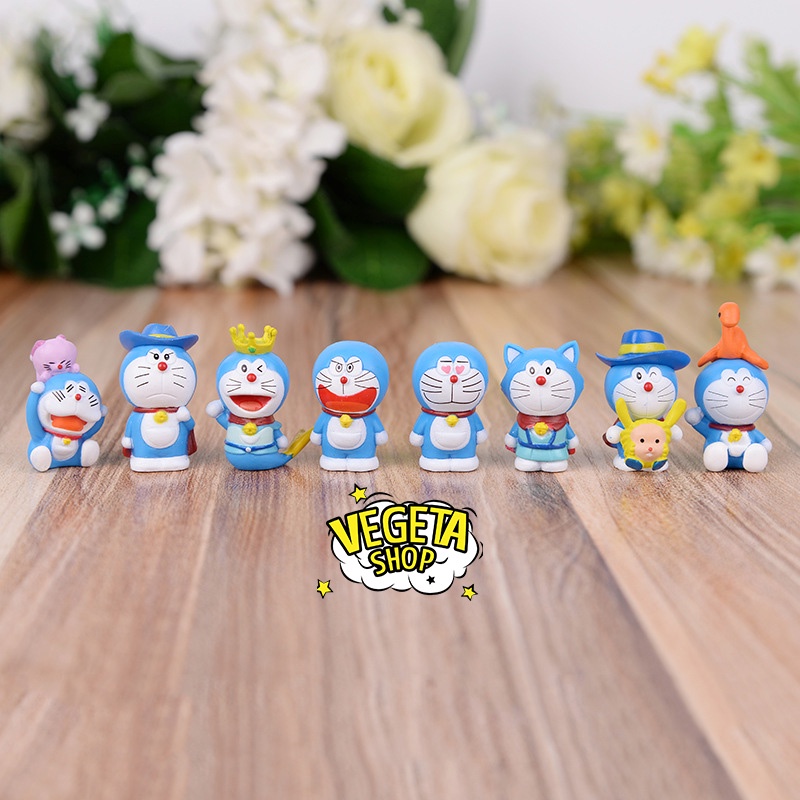 Mô hình Doraemon Doremon - Trọn bộ 8 Mô hình mô phỏng các tập truyện dài trong Doraemon - Cao 3~4cm