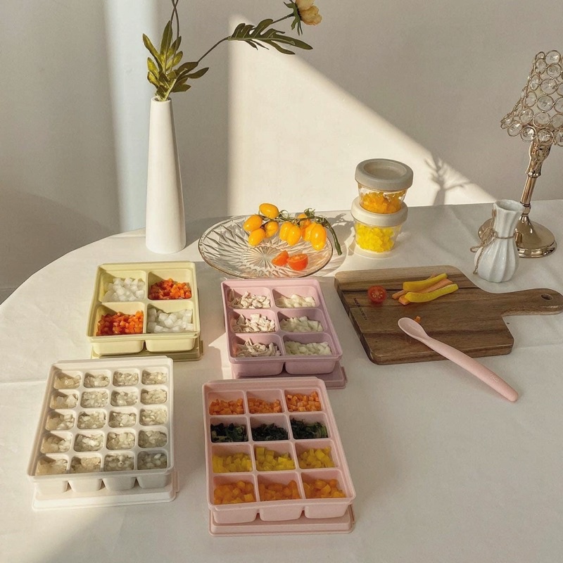 Khay trữ đông ăn dặm silicon tgm cho bé, Suzy baby