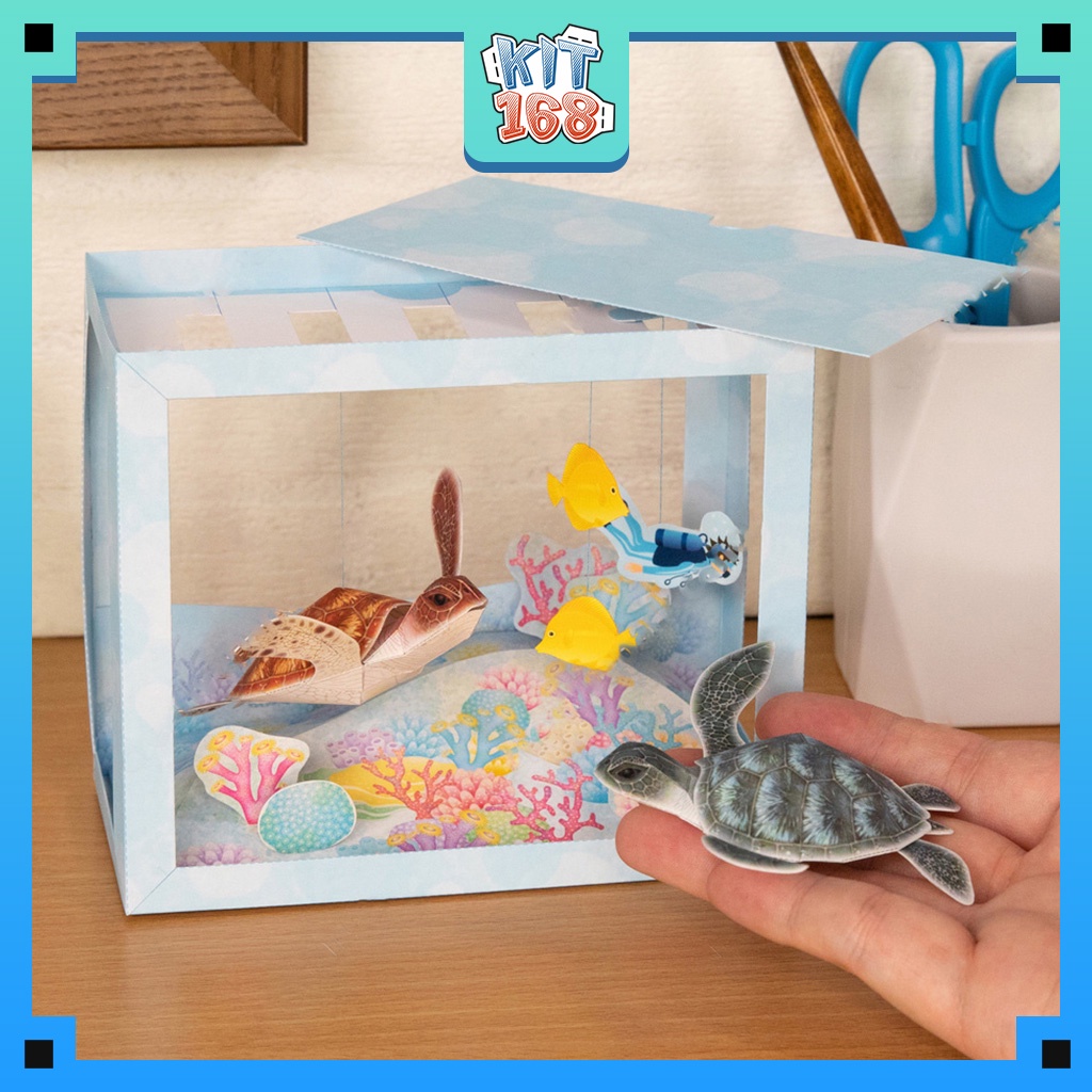 Mô hình giấy động vật Hồ đồi mồi dứa