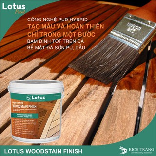 Sơn gỗ WOODSTAIN FINISH - Sơn gỗ ngoài trời, Bền màu, Bảo vệ gỗ với thời tiết ngoài trời (Hộp 1KG)