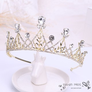Vương miện đơn giản đính đá nhân tạo phụ kiện cô dâu