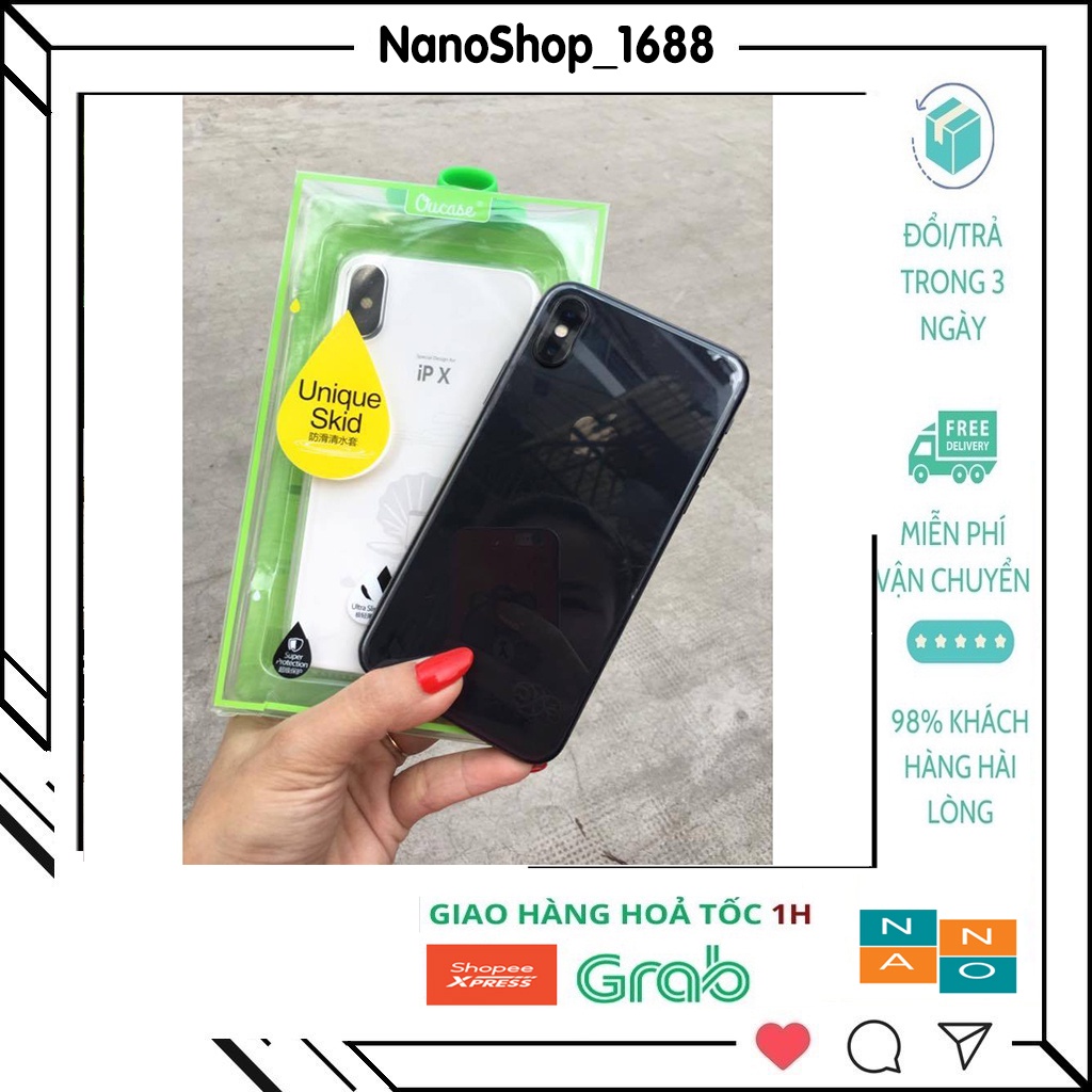 Ốp Lưng iPhone Trong Suốt, Chống Ố, Có Cạnh Nhám Chống Trượt iP 7Plus/8Plus,x,xs,xsmax,11,12,Pro,ProMax