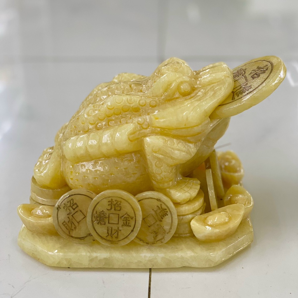 Thiềm Thừ Phong Thủy Đá Serpentine , Đá Ngọc Hoàng Long - Dài 20cm