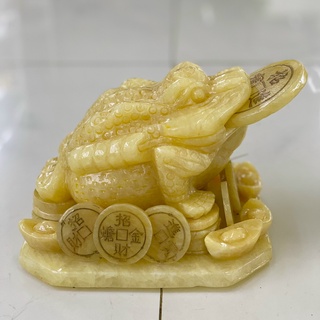Thiềm thừ phong thủy đá serpentine , đá ngọc hoàng long - dài 20cm