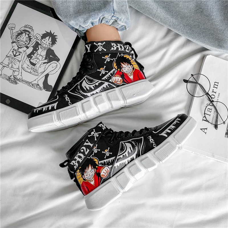Giày sneaker in hình ảnh anime One Piece Luffy thời trang dành cho nam giới
