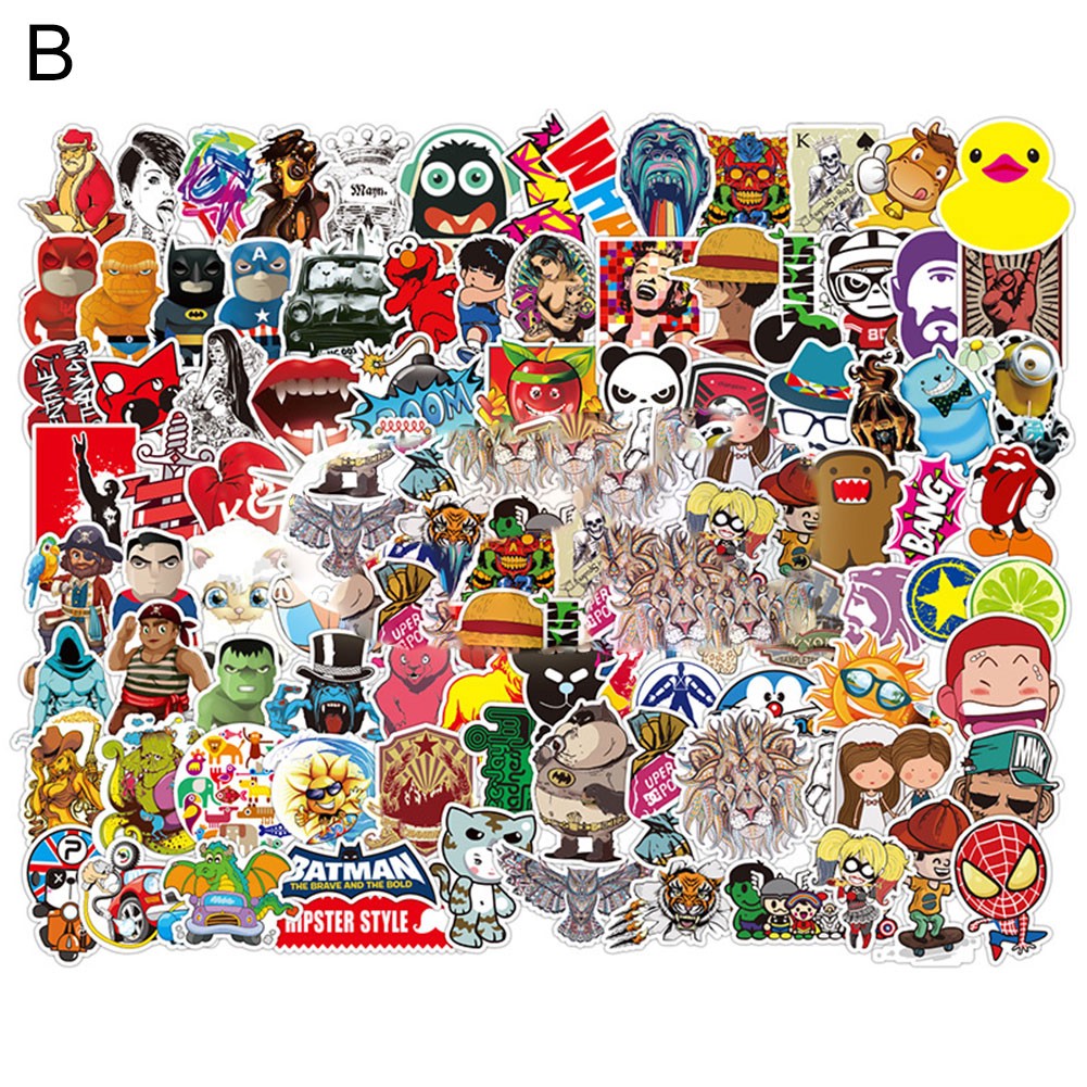 Bộ 100 sticker graffiti xinh xắn trang trí vật dụng