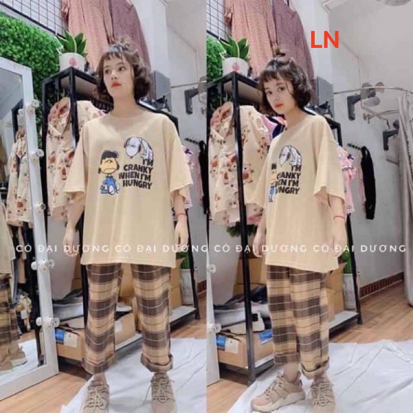 Set đồ áo phông, quần ống rộng
