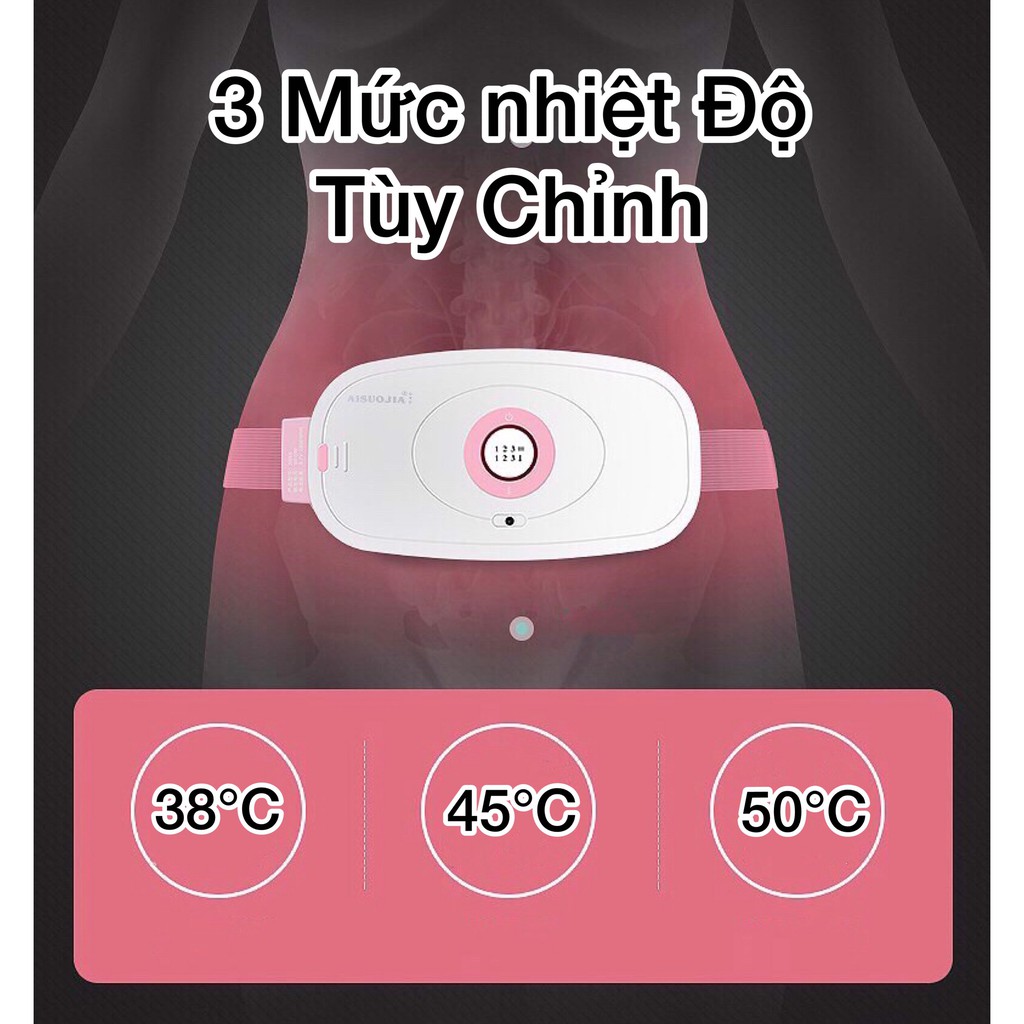 Đai giảm đau bụng kinh chườm nóng massage cao cấp