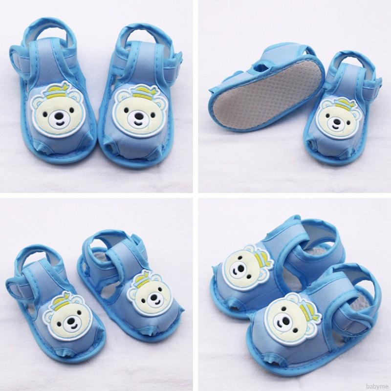 Giày Xăng đan Cotton Đế Mềm Khoét Lỗ Hình Gấu Phong Cách Mùa Hè Đáng Yêu Cho Bé Trai Gái