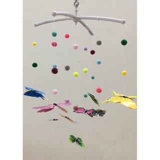 Treo nôi cũi Bướm kích thích thị giác cho bé Montessori- làm sẵn