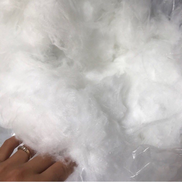 1kg bông gòn lông vũ nhân tạo micro siêu mịn và êm ái nhồi gối, thú bông, trang trí decor sự kiện, giả mây giả tuyết