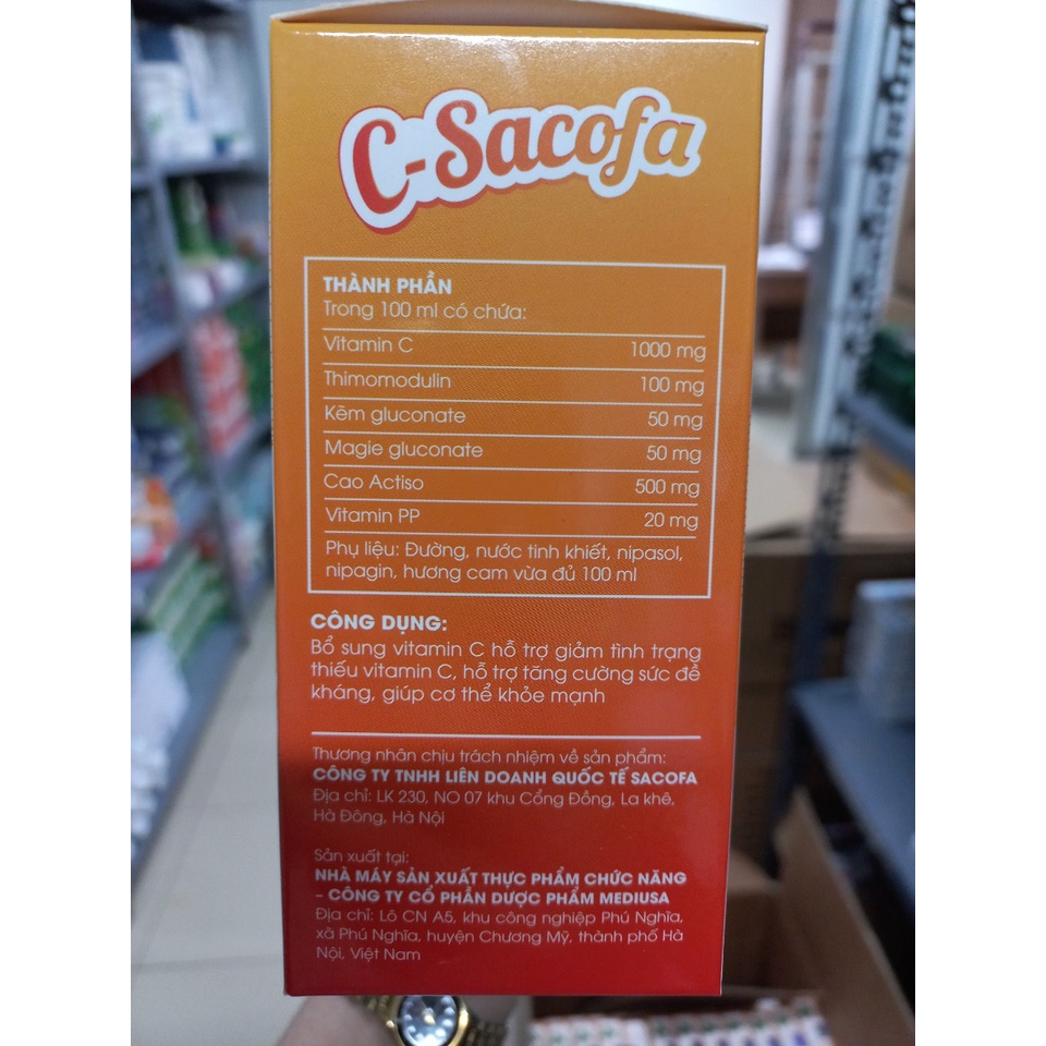 C-Sacofa hỗ trợ tăng cường sức đề kháng giúp cơ thể khoẻ mạnh