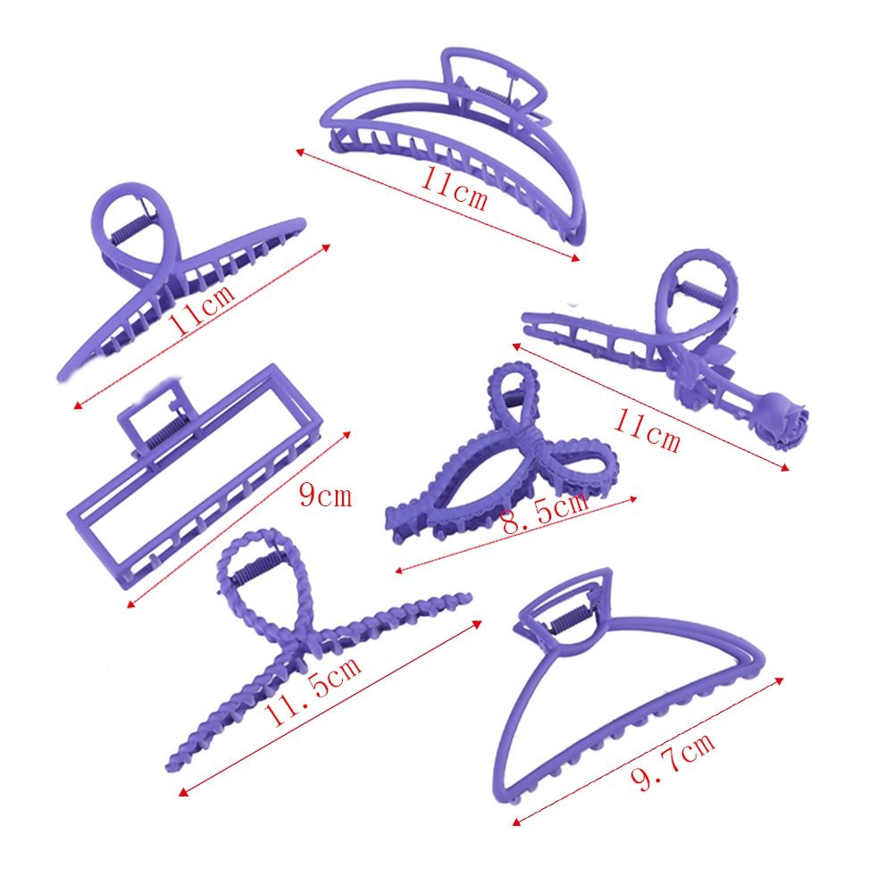 Kẹp tóc càng cua đính nơ kim loại màu tím họa tiết hình học dễ thương phong cách Hàn Quốc cho nữ