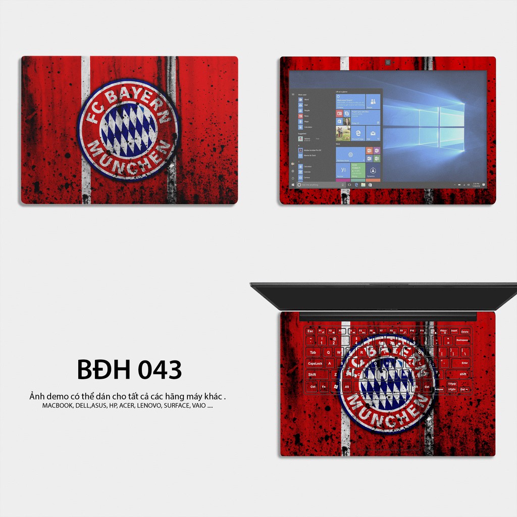 Bộ skin dán laptop mẫu Logo Bayern Munich / Có mẫu decal dán cho tất cả các hãng máy tính