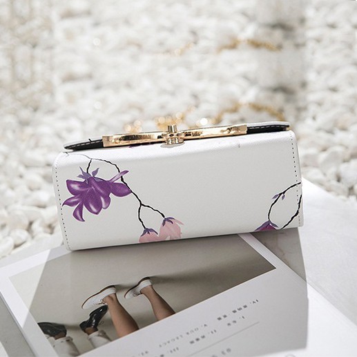 Túi Đeo Chéo Họa Tiết Giản Đơn Thanh Lịch Hoa Tím T29