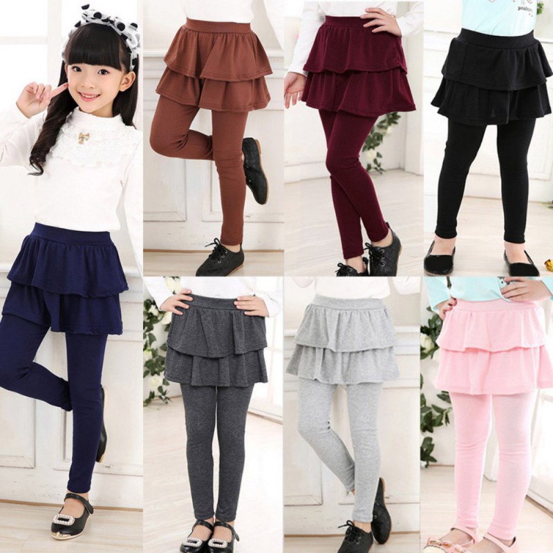 Quần legging cotton giả váy cho bé gái
