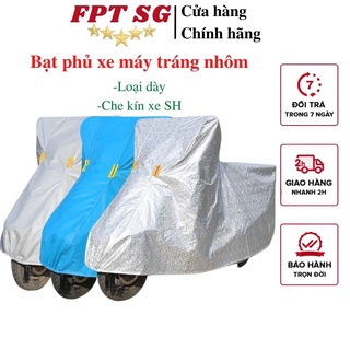 Bạt xe máy tráng nhôm cách nhiệt, Bạt phủ xe SH  2 lớp cao cấp, Dày dặn bền đẹp-KHÔNG BỊ SUN KHI CHE VÀO BÔ NÓNG