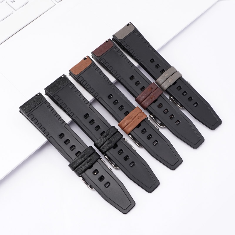 Dây Đeo Đồng Hồ Bằng Silicone + Da Mềm Chống Thấm Nước Cho Nam Và Nữ