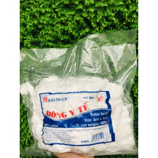 Bông y tế bảo thạch cắt sẵn 3cm x 3cm trọng lượng 500gr