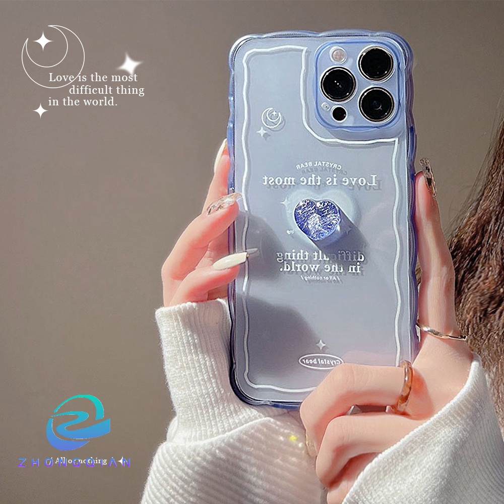 Ốp Điện Thoại TPU Mềm Trong Suốt Chống Sốc Họa Tiết Trái Tim Ba Chiều Cho iPhone 11 12 13 Pro max mini XS max xr 7 8 se2020 plus