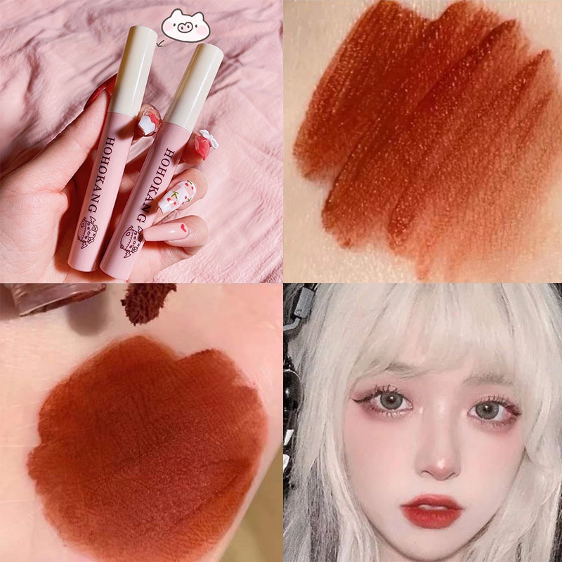 Son Môi Nhung Lì Kháng Nước Thiết Kế Vỏ Hình Chú Heo Dễ Thương