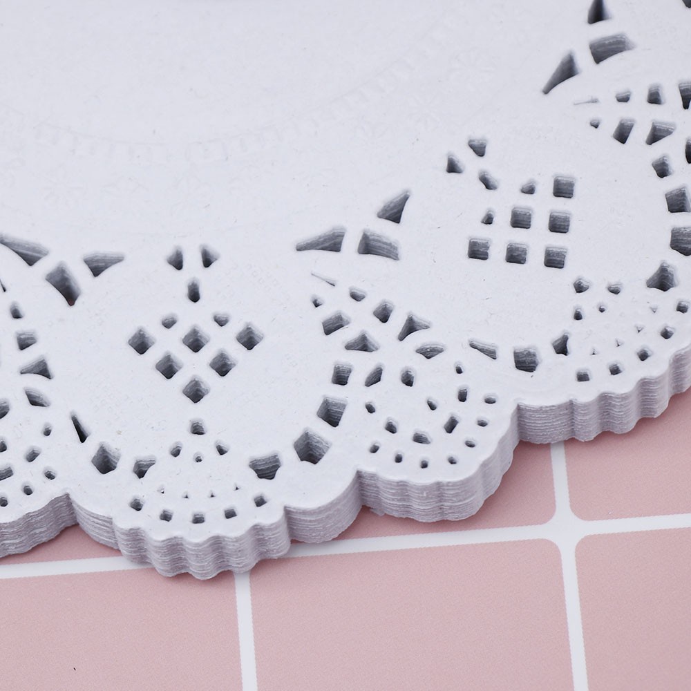 Bộ 20 tấm giấy ren tròn màu trắng dùng trang trí journal