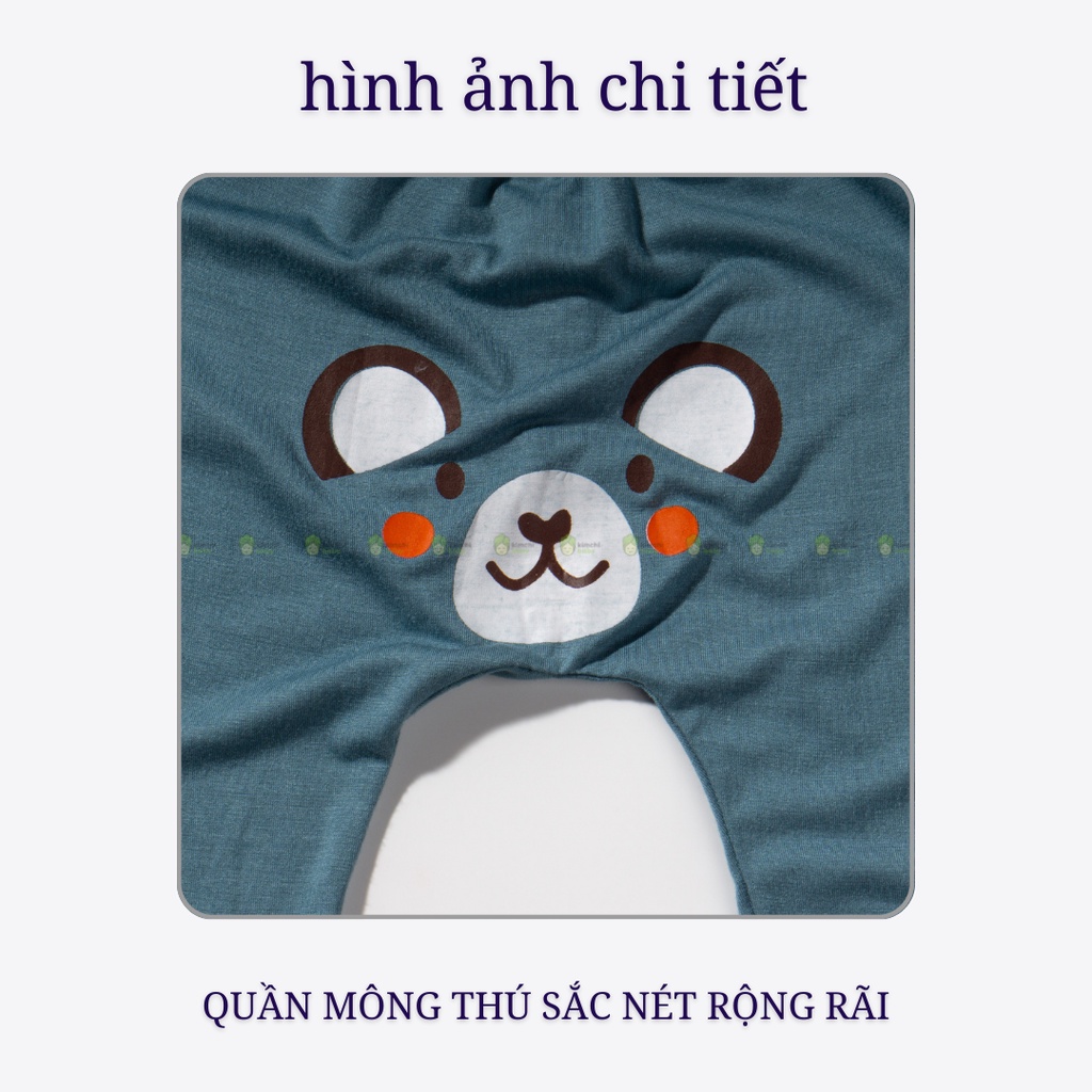 Quần Mông Thú Cho Bé Trai, Bé Gái KIMCHIBABY Vải Thun Lạnh In Hình Gấu 3D, Quần Dài Cho Bé Mặc Nhà Thu Đông KWTDQ2202