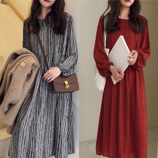 M-4xl🌼Cộng Với Váy Cỡ Lớn🌼 Đầm Dài Tay In Hoa Thanh Lịch Plus Size mm200 Thời Trang Pháp Cho Nữ