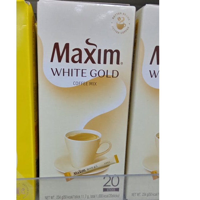 [Mã GROSALE2703 giảm 8% đơn 250K] CÀ PHÊ MAXIM WHITE GOLD MIX HÀN QUỐC HỘP 20 GÓI