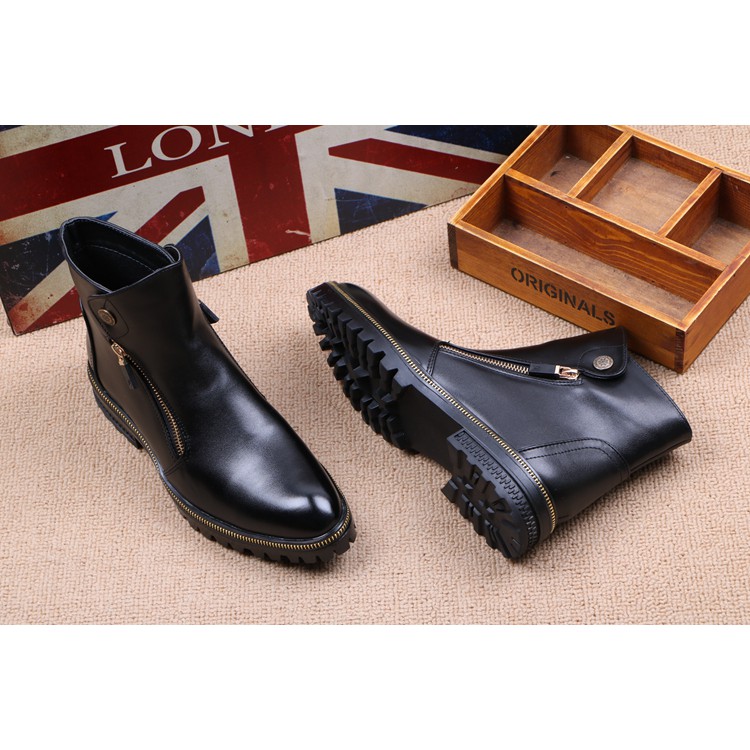 Giày Nam Cao Cổ Da Bò Loại 1 Cao Cấp Khóa Kéo Thời Thượng | BigBuy360 - bigbuy360.vn