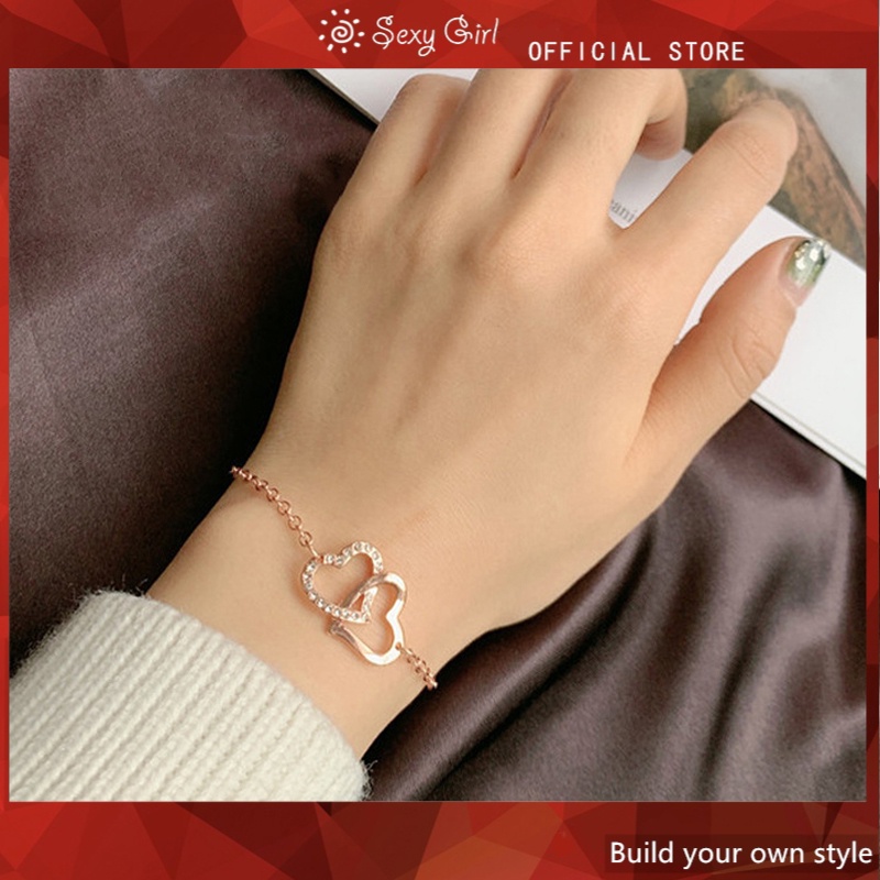 Mới Lắc Tay Hình Trái Tim Đính Kim Cương Giả Thời Trang Cho Nữ Sexy Girl Jewelry