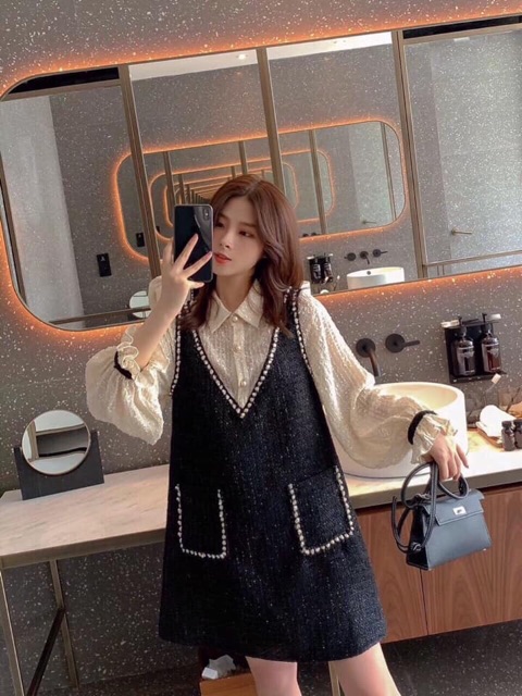 Set váy dạ kèm sơmi điệu