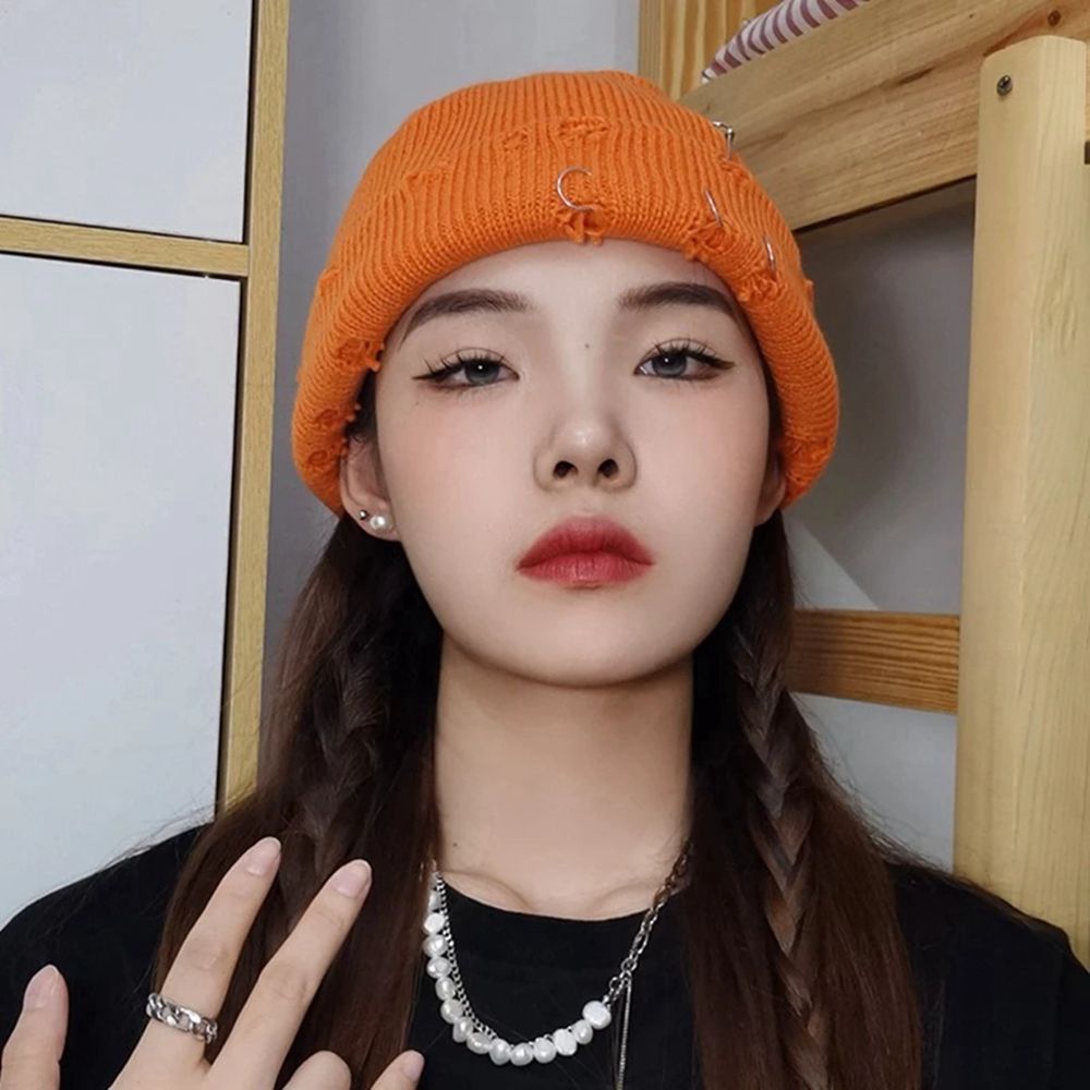 Nón beanie NORMAN vải dệt kim màu trơn ấm áp dễ thương phong cách hip hop cho nam và nữ
